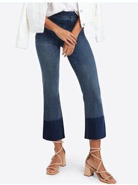 Spanx Crop Flare Raw Hem Jeans Size M
